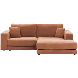 ECKSOFA 3-Sitzer Stoff Hellrot linksseitig Lofoten