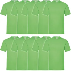 10er Pack Fruit of the Loom Valueweight T-Shirt, lime, M