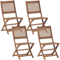 GARTENSTUHL 4er-Set Heller Holzfarbton Paraggi