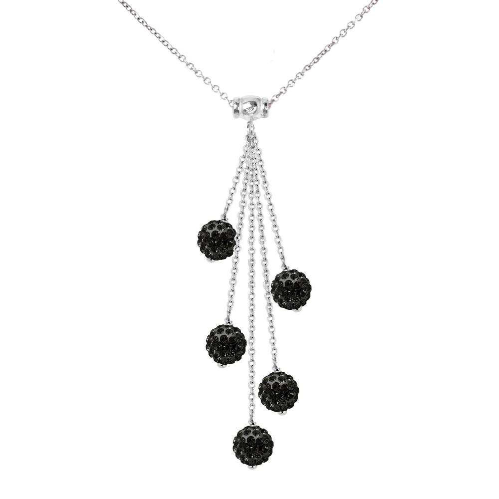 Cascada Ketting Crystal Preciosa Black Silver 925