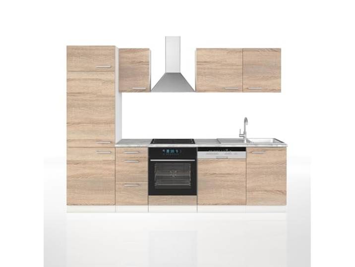 Vicco Küchenzeile Optima, Sonoma/Weiß, 270 cm ohne Arbeitsplatte, zur individuellen Anordnung und Erweiterung geeignet