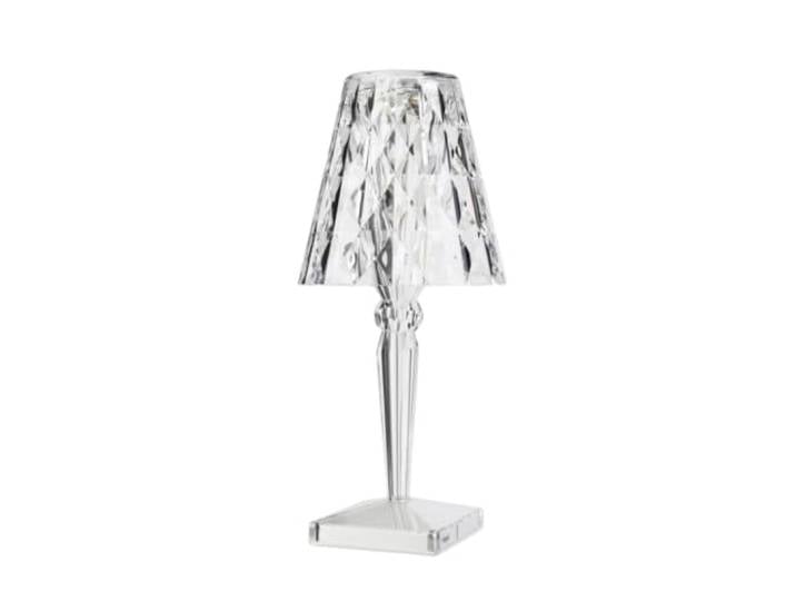 Kartell Big Battery\, Lampe de Table\, Cristal\, Batterie Dimmable\, Intérieur / Extérieur