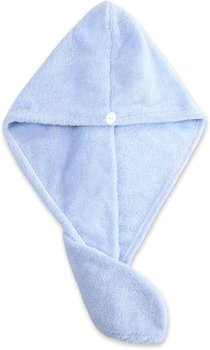 Blauwe microvezel haarhanddoek tulband voor volwassenen - Super absorberende haardroogkap