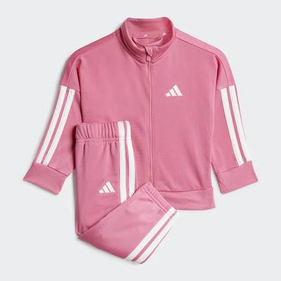 Trainingsanzug ADIDAS SPORTSWEAR "ESSENTIALS CLIMACOOL KIDS", Mädchen, Gr. 104, pink (pink fusion, weiß), Obermaterial: 100% Polyester, Sportanzüge Trainingsanzug