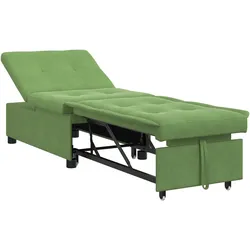 vidaXL Sofa Bett 3-in-1 Ausziehbares Design Hellgrünes Velours