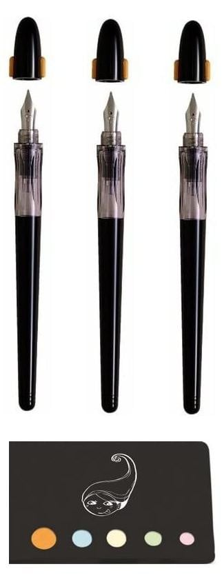 Elzusha Set van 3 Calligrafie Pennen met Inktcartridges