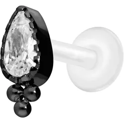 PTFE Labret mit Innengewinde + Titan-Aufsatz KRISTALLTROPFEN + KUGELN