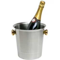 SEKT/CHAMPAGNER - Kübel - Edelstahl mit goldenen Griffen - 5,0 ltr.