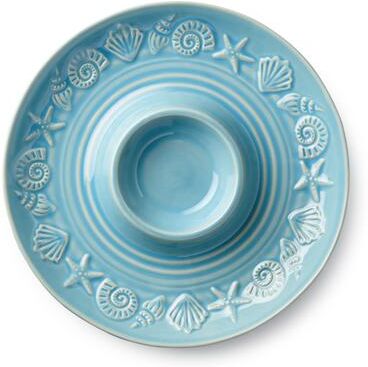 "Certified International Coastline Blue Chip & Dip Server, 13.5"" - 13.50""L x 13.50""W x 1.75""H"