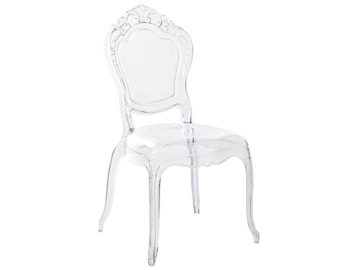 Beliani Esszimmerstuhl 2er Set Kunststoff transparent ohne Armlehnen stapelbar französischer Stil Barock modern Vermont