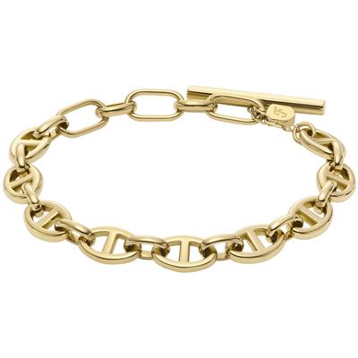 Armband FOSSIL "Schmuck Geschenk Edelstahl HERITAGE D-LINK", gold (gelbgoldfarben), Armbänder, Damen, 20cm, Edelstahl, Armband