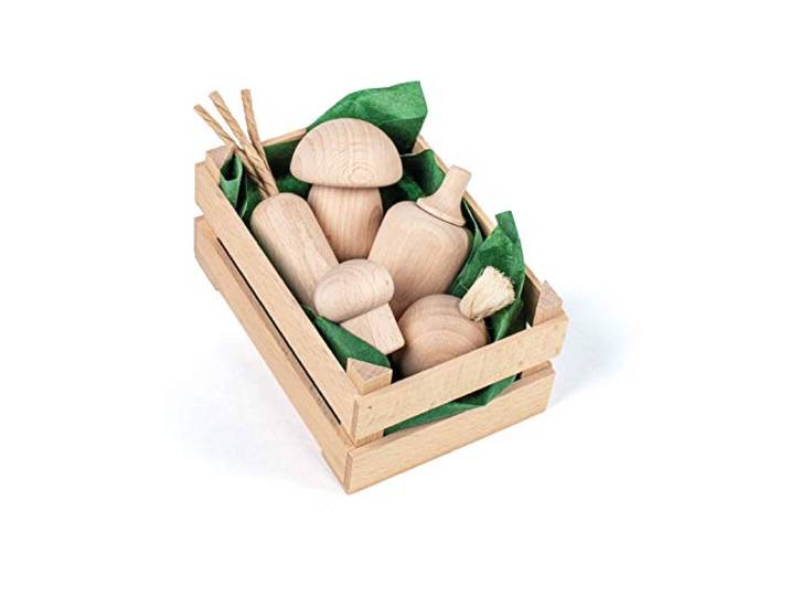 Erzi 28242 assortiment groente natuur, klein van hout, winkel artikelen voor kinderen, rollenspel