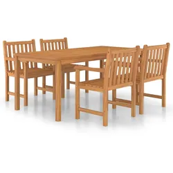 Helloshop26 - 5-teiliges Garten-Essset Gartenmöbel Massivholz Teak 02_0013764