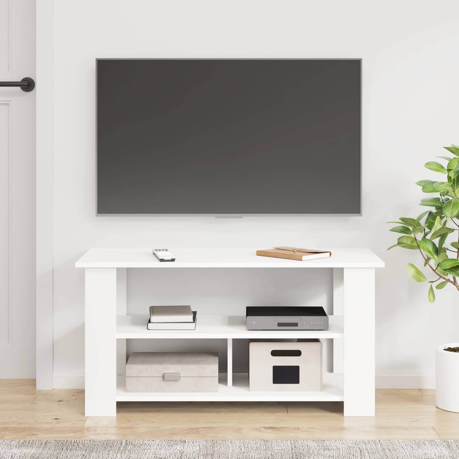 vidaXL Support de télévision Blanc 100 x 40 x 50 cm