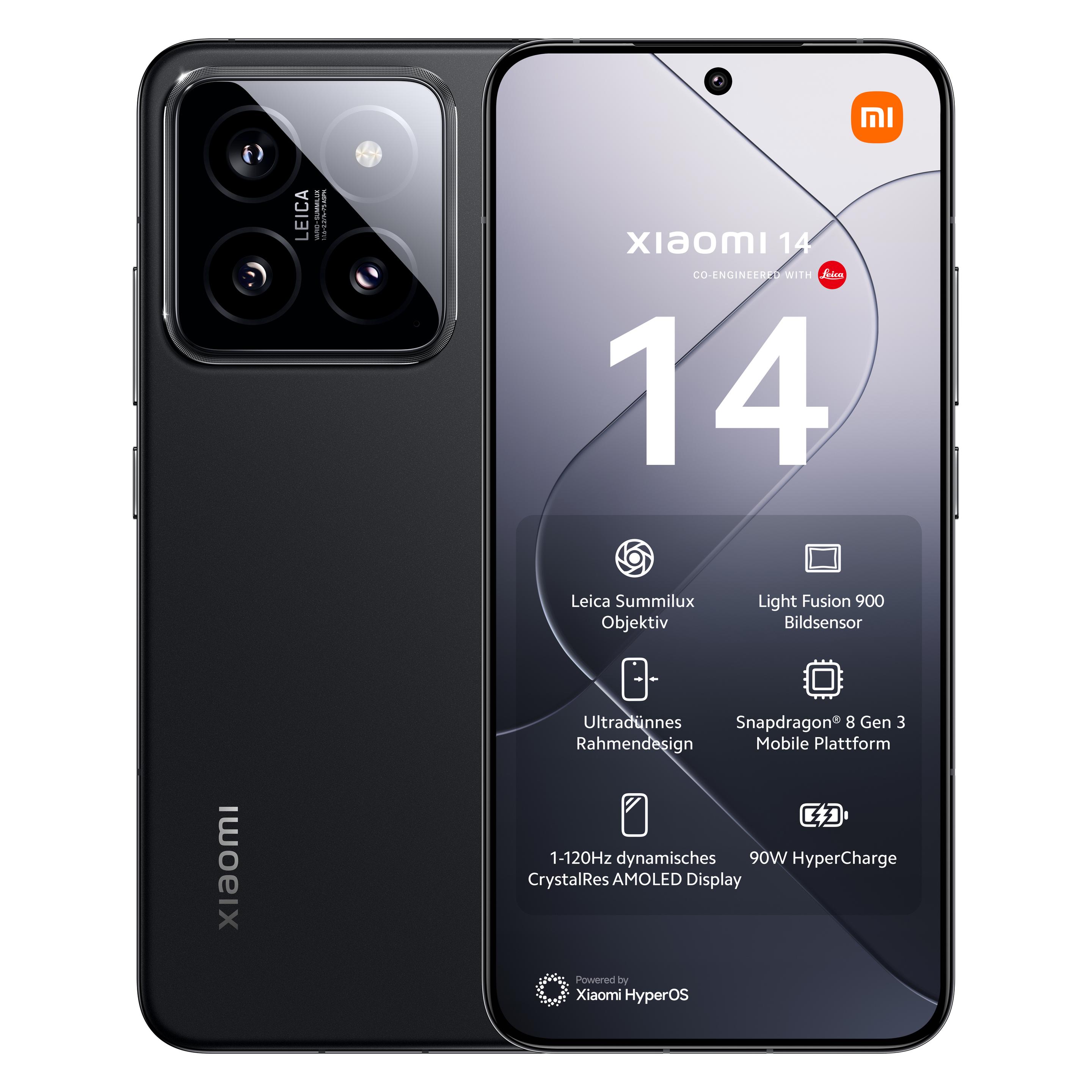 Xiaomi 14 (512 GB, Black, 6.36", Dual SIM, 5G) (MZB0G1BEU)