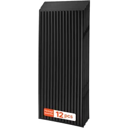 VEVOR 12 Stk. Deckenpaneele PVC-Deckenplatten Linear 605x1215mm Schwarz, 3D-Lamellen-Design, Brandschutz, Stoßfest, Zuschneidbar, Für Abgehängte Decke Geeignet, Moderne Innendekoration für Heim Büro