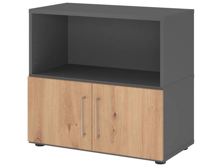 Aktenschrank Flexwall graphite, natur Holzwerkstoff B 75 H 67 cm - Aktenschrank