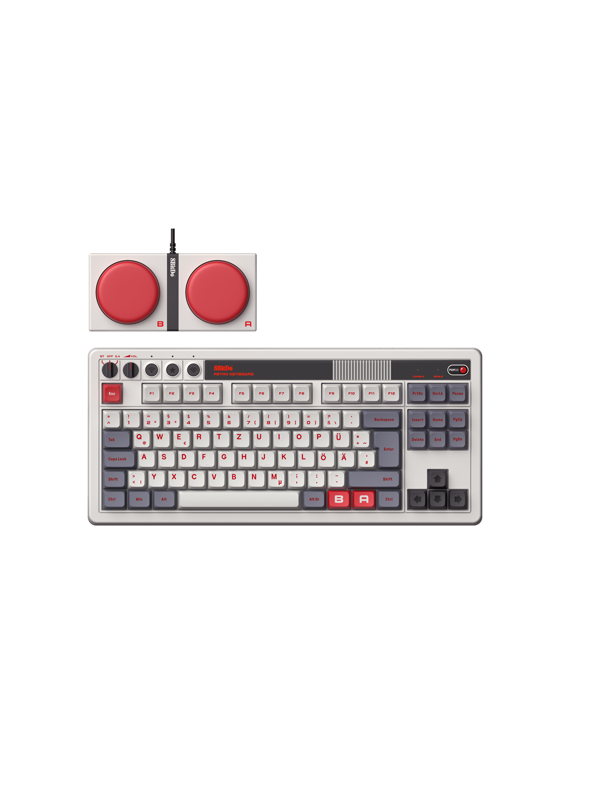 8BitDo Retro Mechanical Keyboard - N Edition ISO (QWERTZ) - Deutsch - Grau