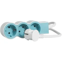 Legrand 694551 Flache Steckdosenleiste 3x Steckdose, 1,5 Meter Kabel Farbe: Soft Blue