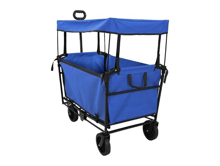 vidaXL Rollwagen Faltbarer Einkaufswagen mit Bremsen Schwarz 105 x 56,5 x 116 cm, (1 St)