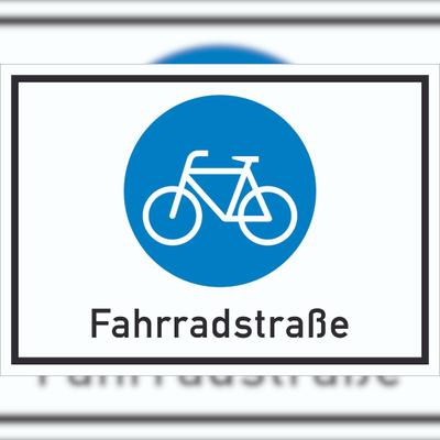 HB-Druck Schild Fahrradstraße Symbol A4 Rückseite selbstklebend