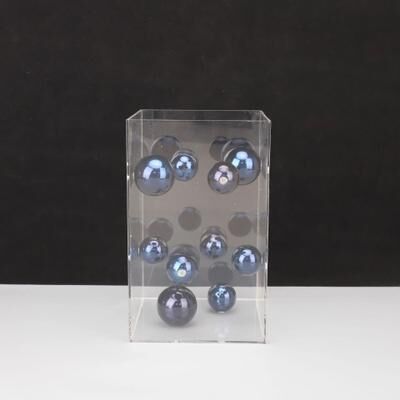 Inspired Living Modern Clear Acrylic Display Dome Cube Minimalist Home Decor Accent c