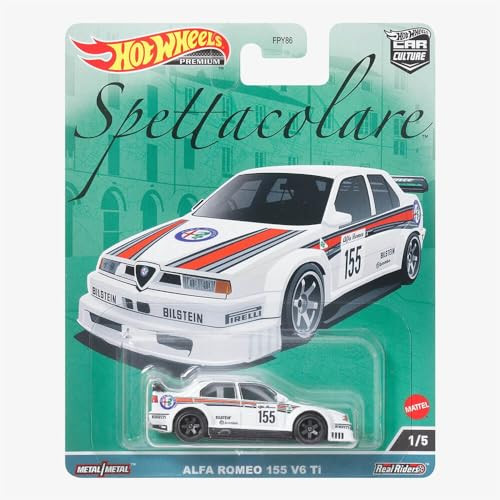 Hot Wheels Alfa Romeo 155 V6 Ti Spektakel 1/64 Schaalmodel Wit