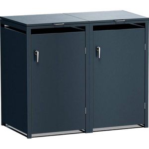 Metzler Mülltonnenbox MMB-1-2X-AN, Metall, für 2 Mülltonnen bis 240 Liter, abschließbar