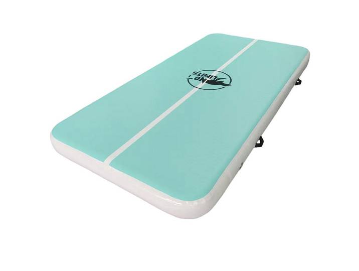 Gymnastikmatte AIR Mattress, Türkis, Weiß, Kunststoff, 300x150x20 cm, Dropstitch-Technologie, aufblasbar, einfach zu transportieren, praktisch zusammenfaltbar, leicht, vielseitig einsetzbar, regulierbare Federwirkung, gelenkschonend, Freizeit & Co, Gartenspielzeug, Hüpfburgen & Trampoline