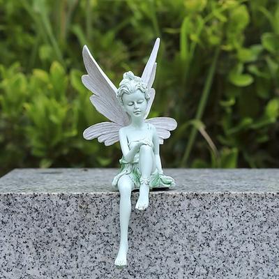 1 Stück Feenstatue, Gartendekoration, Feengeist-Statue, Kunstharz, Kunsthandwerk, Blume, Feengartendekoration