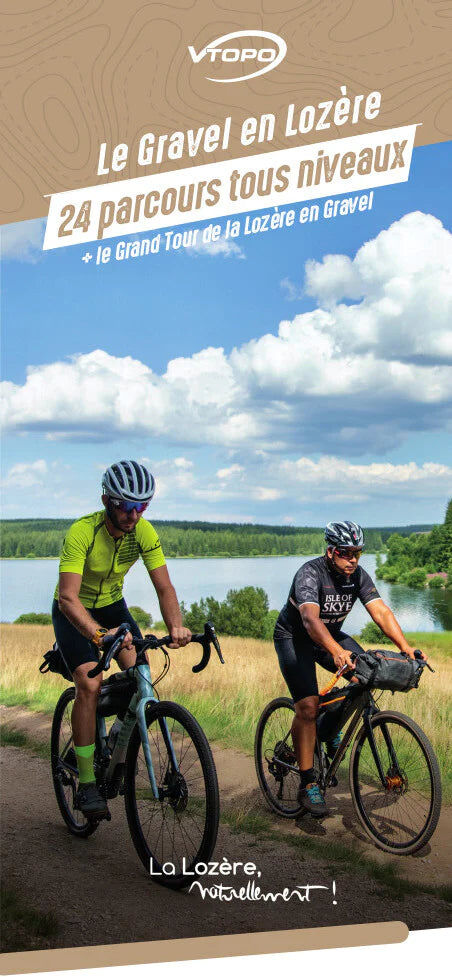 Carte cycliste - Le Gravel en Lozère, 24 parcours tous niveaux   VTOPO