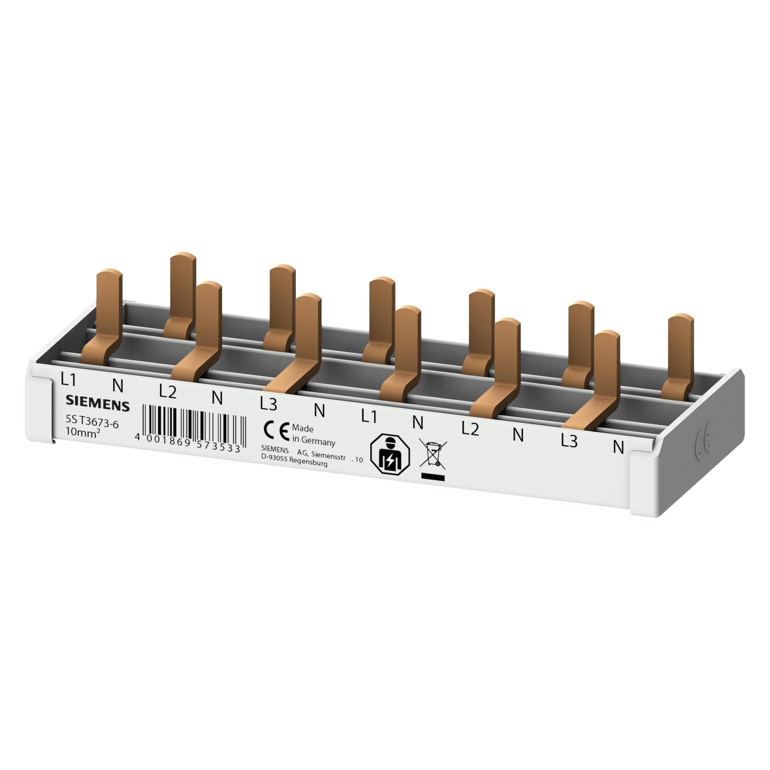 Siemens Stiftsammel- 5ST3673-6 schiene kompakt 10qmm 6TE (5ST36736)