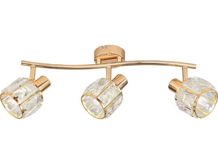 Dreifach glamouröse Deckenleuchte für Wohn- oder Schlafzimmer, Roségold, dekorative Glasschirme, Kristalle, 3xE14 40W DUBAI Candellux