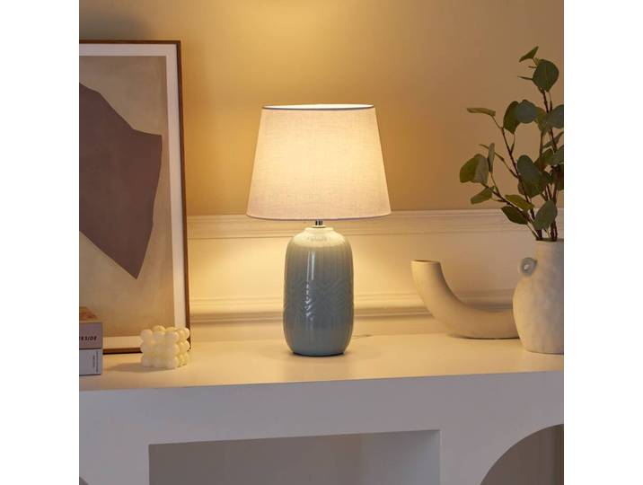 Pauleen Tischlampe Glowing Hug, blau, für Wohn- / Esszimmer, Keramik