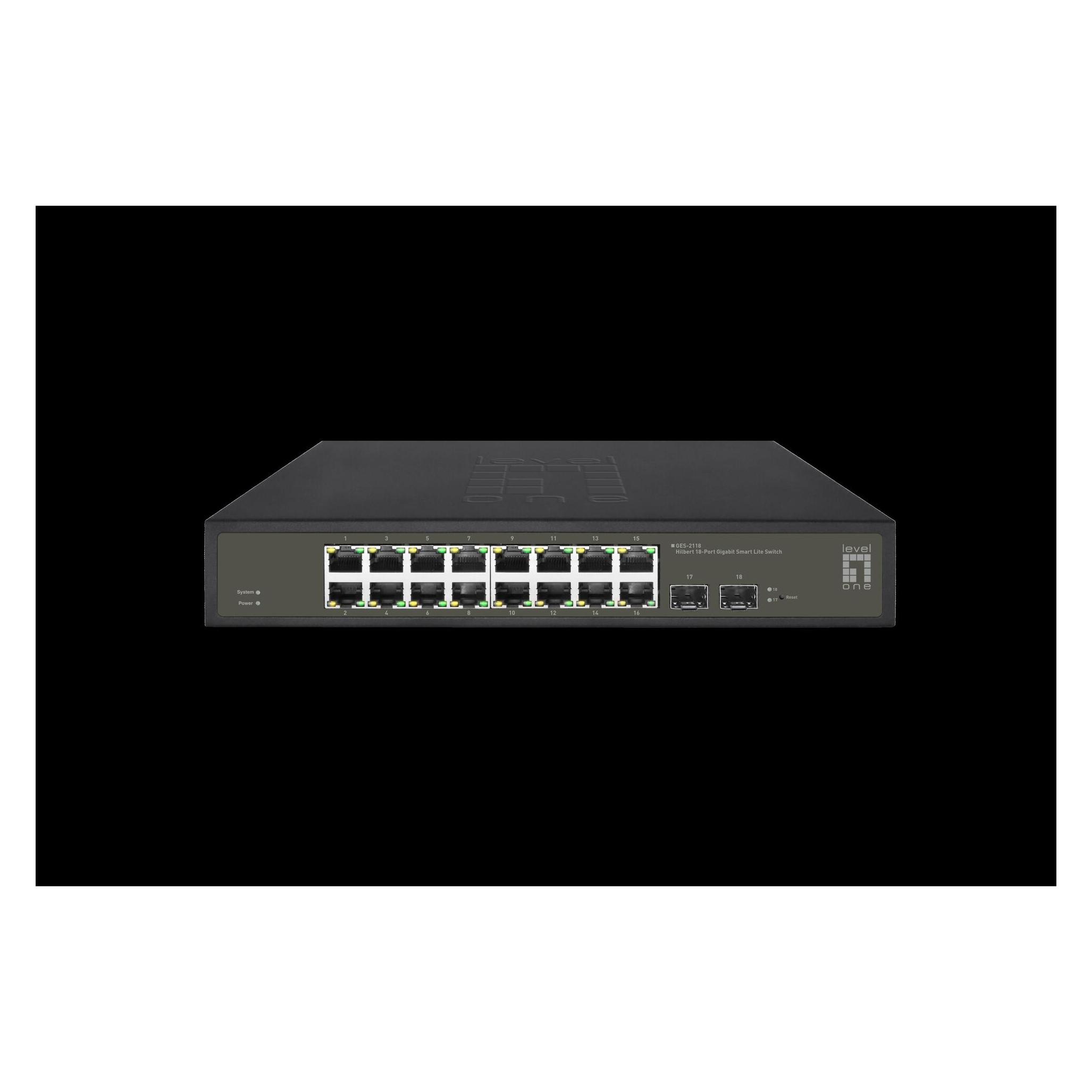 LevelOne Switch 16x GE GES-2118 2xGSFP (16 Ports) (GES-2118)