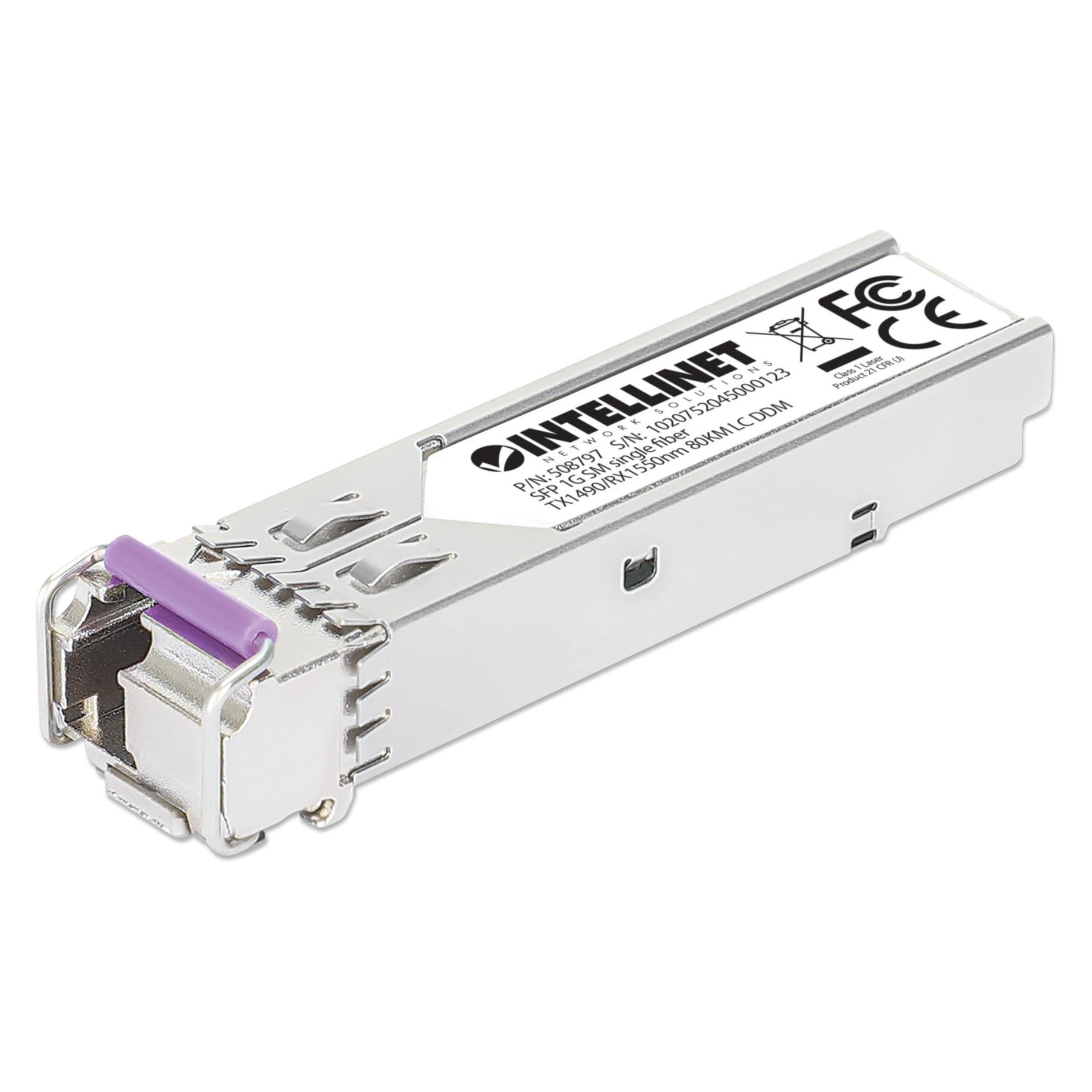 Intellinet Gigabit SFP Mini-GBIC Transceiver WDM bidirektional für LWL-Kabel (508797)