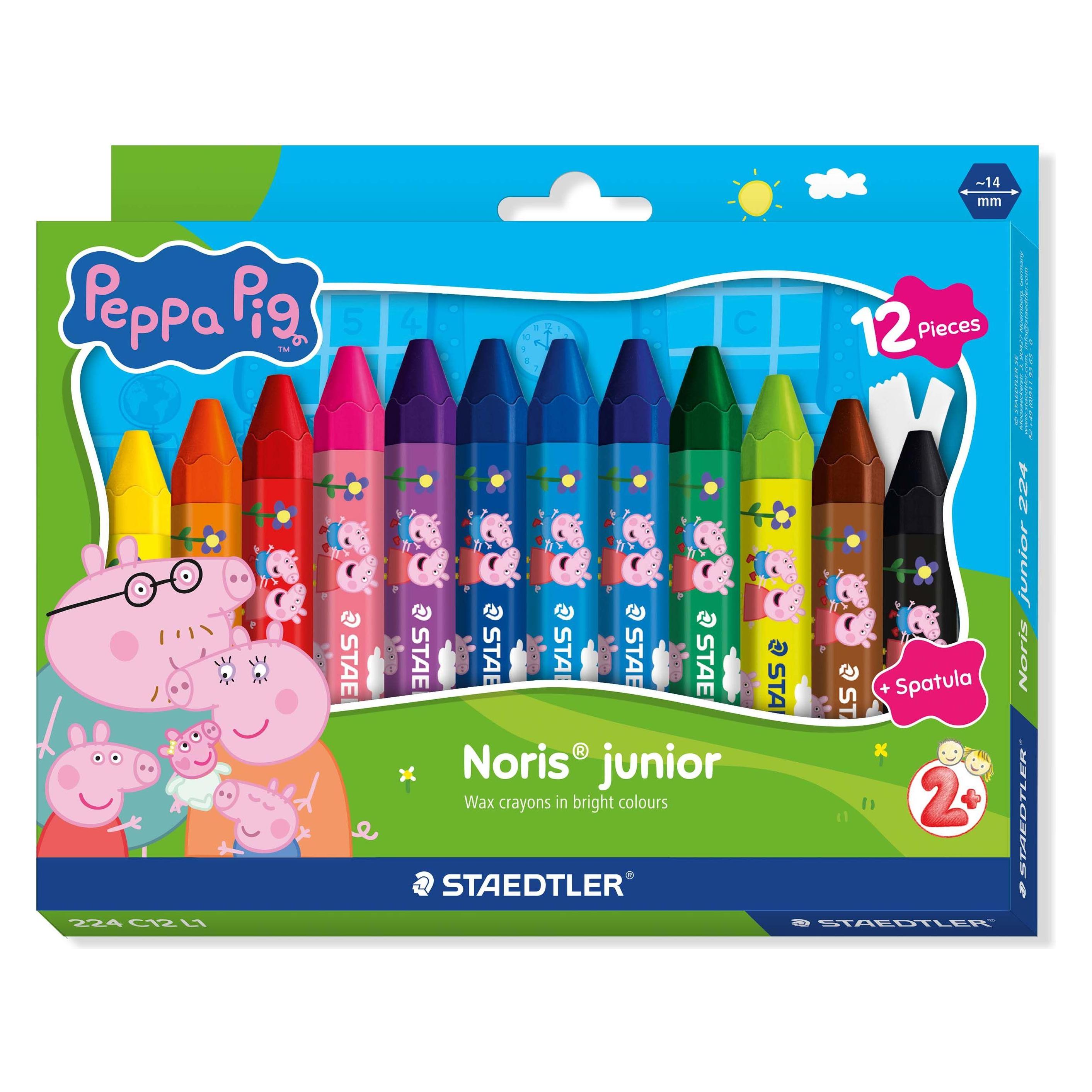 Staedtler Peppa Pig Kinderwachsmalkreiden und Schaber (12x) (224C12L1)