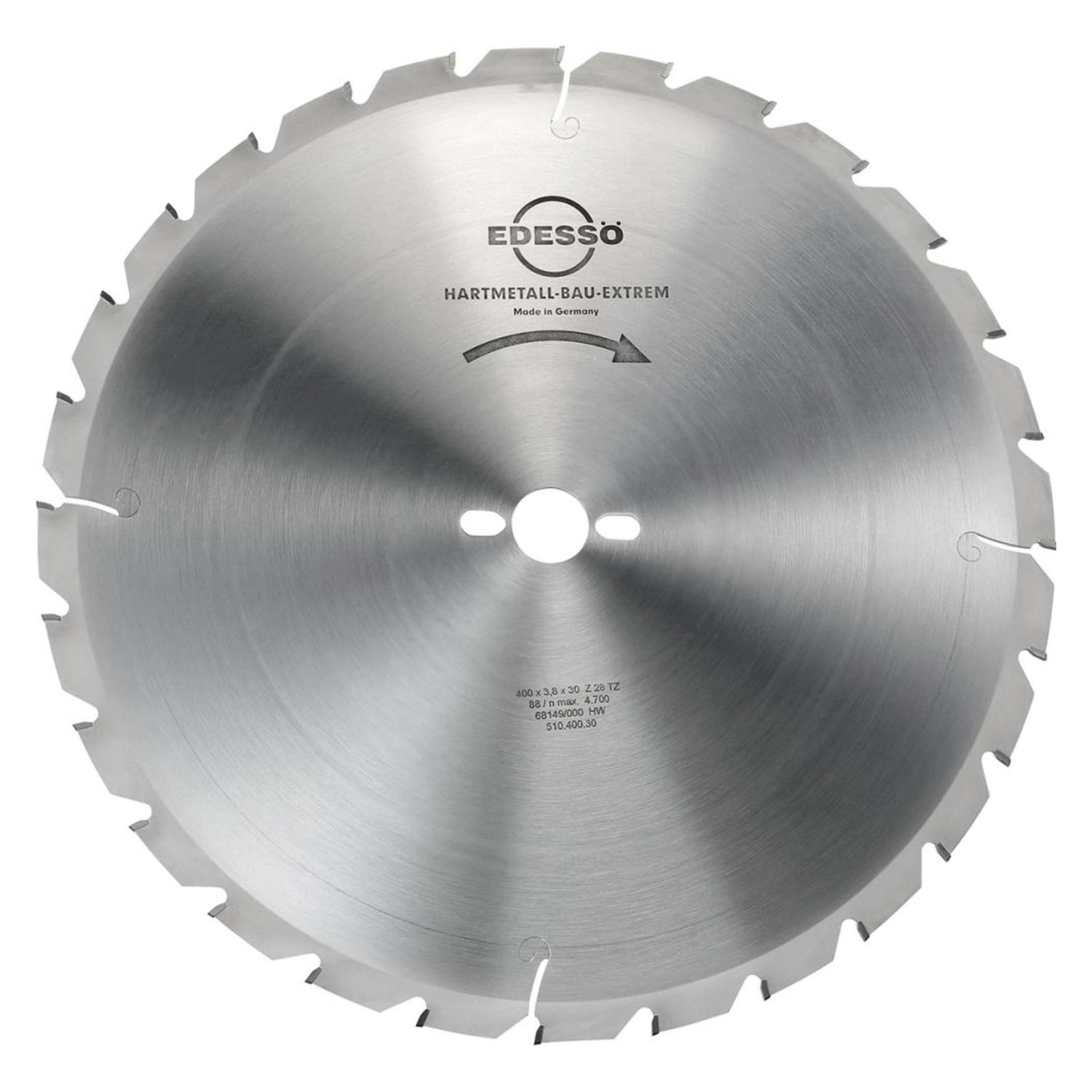 Edessö Bausäge - HW Kreissägeblatt für den harten Einsatz, NAGELFEST, HW 400x3,8/2,5x30 Z=28 FF (4010912006072)