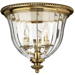 Deckenleuchte Lampe Wohnzimmer Messing Glas D 36,8 cm 3 Flammig Klassisch