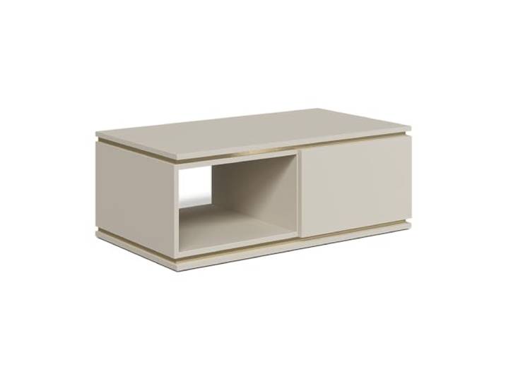 Vicco Couchtisch Linette , Cashmere, 90 x 50 cm mit Schublade, Push-to-Open Mechanismus für geräuschloses Öffnen