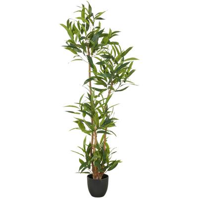 Kunstbaum CREATIV GREEN "Ficus maclellandii", grün, H:150cm, Kunststoff, Kunstpflanzen, mit echtem Holzstamm