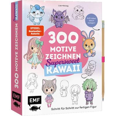 300 Motive zeichnen – Supersweet Kawaii, Taschenbuch von Lise Herzog, Edition Michael Fischer / EMF Verlag, 978-3-7459-3595-0