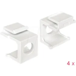DELOCK 86400 - Keystone Abdeckung weiß mit Durchführung 8 mm 4 Stück