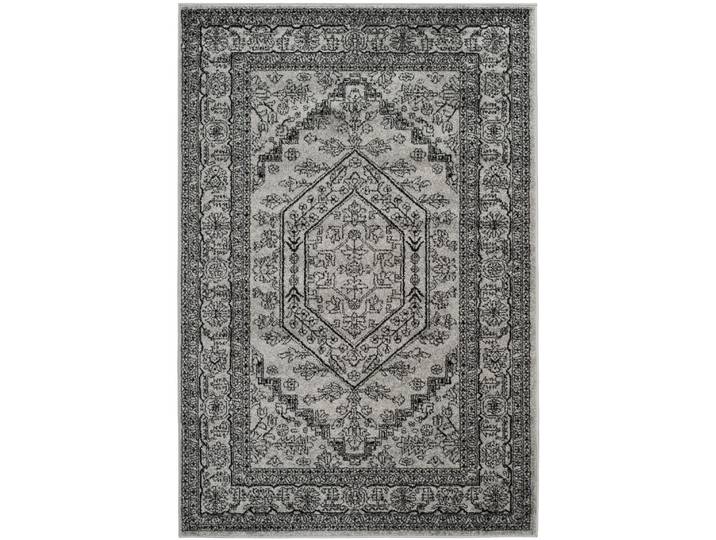 Tapis médaillon en polypropylène argent/noir, 122 x 183 cm