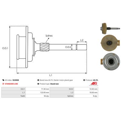 AS-PL Hohlrad, Planetengetriebe (Starter) SG3008