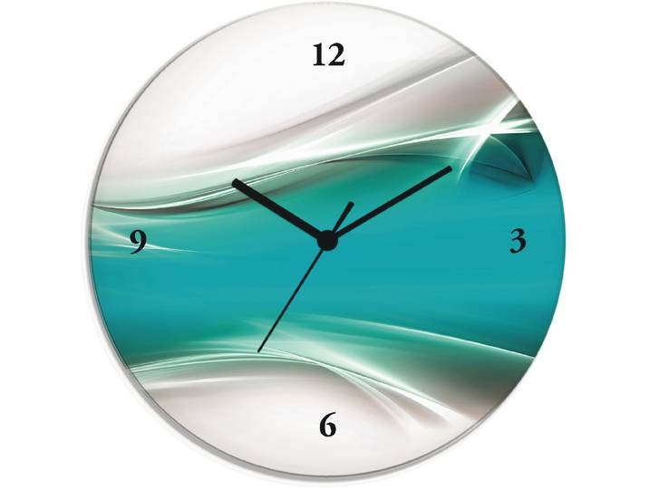 Wanduhr ARTLAND Kreatives Element , blau, T:1,8cm, Wanduhren, Wanduhr, wahlweise mit Quarz- oder Funkuhrwerk, lautlos ohne Tickgeräusche