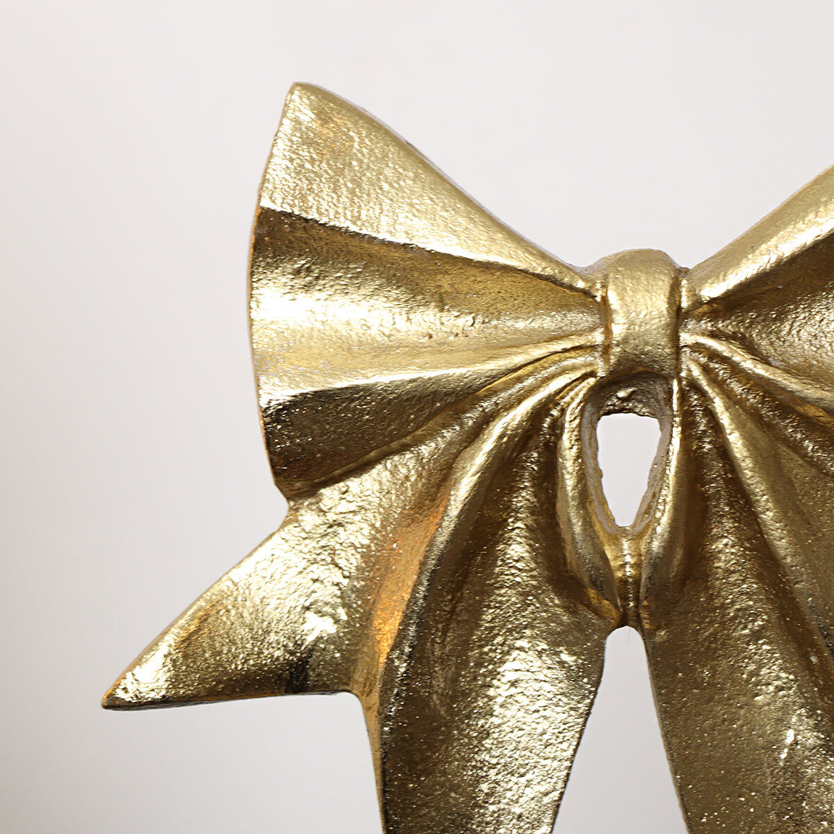 Gold Bow Christmas Stocking Holder Metal