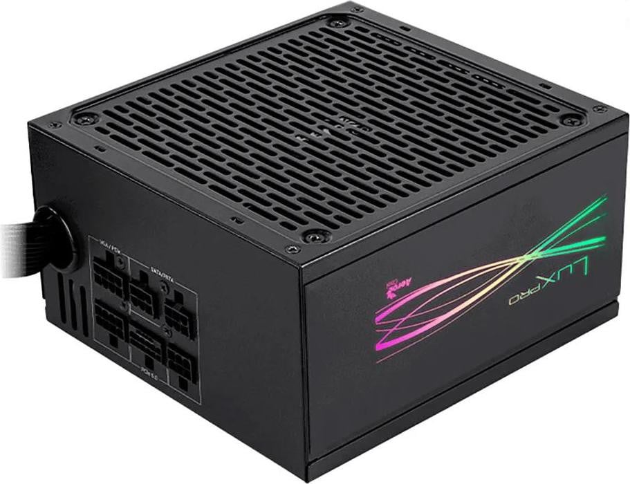 Aerocool Luxpro RGB650M Voeding, 650W, 80 Plus Bronze, Semi-modulair, Transparant