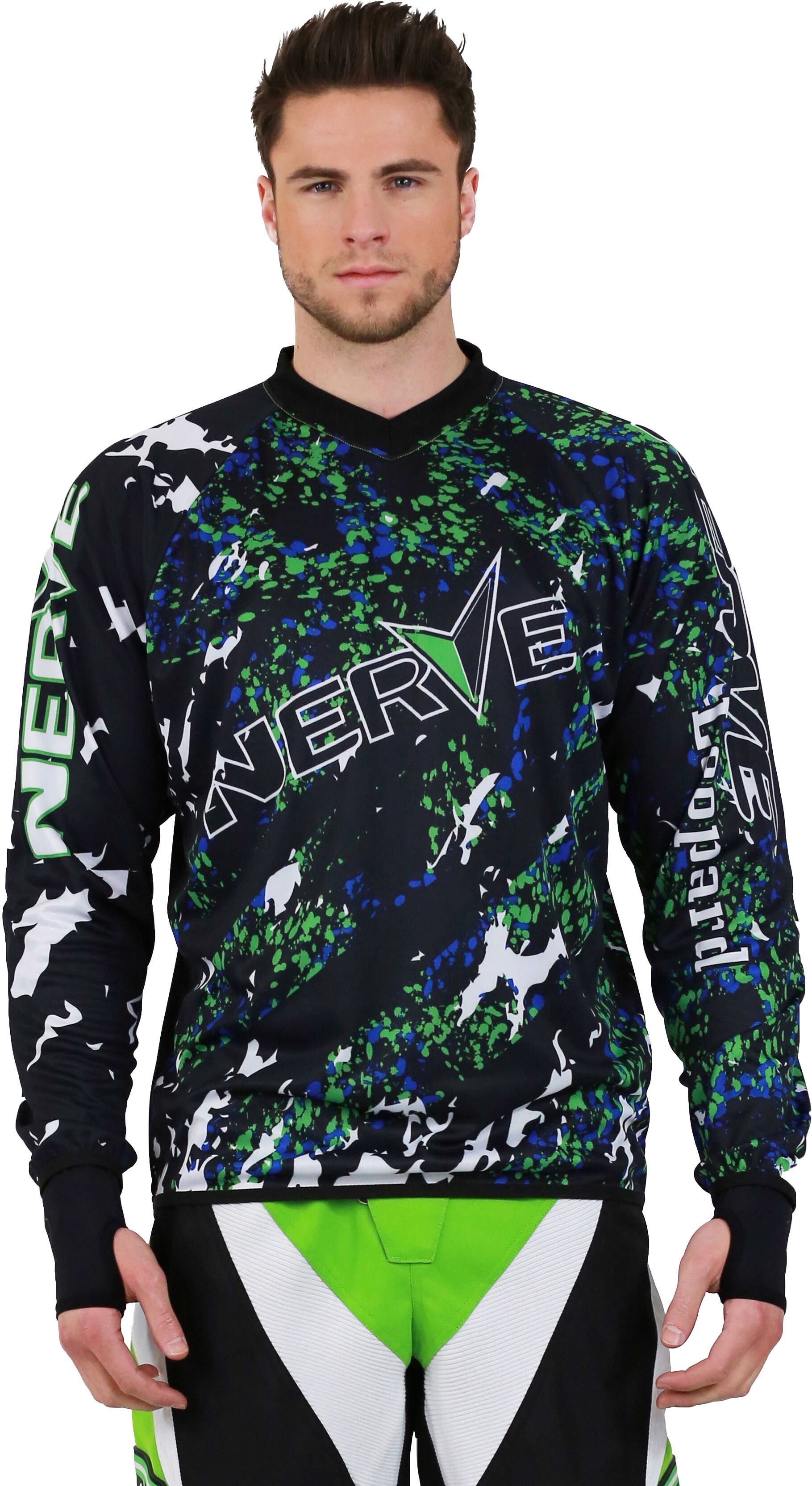 Motocross-Shirt NERVE "Nerve" Gr. XS, bunt, Shirts, Herren, XS, Obermaterial: 100% Polyester, Motocross-Shirt bunt XS