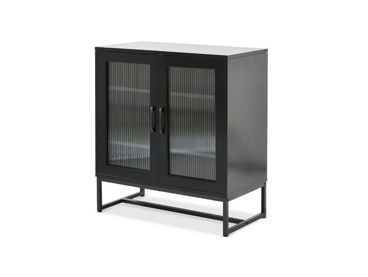 Tchibo - Sideboard mit Glastüren - 80x40x86,5cm - schwarz -